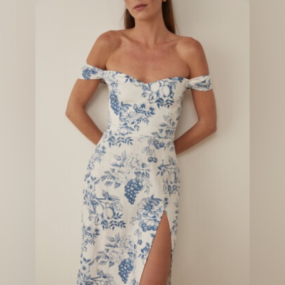 Reformation Bridgton Linen Dress in Corsica